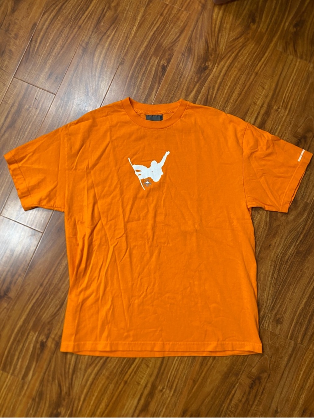 Island Snow Men's Orange Crew Graphic T-Shirt Size Large Casual Streetwear Urban